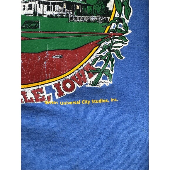 Vintage 90's Field of Dreams Baseball Movie Promo Raglan Sweatshirt Blue XL - Picture 2 of 9